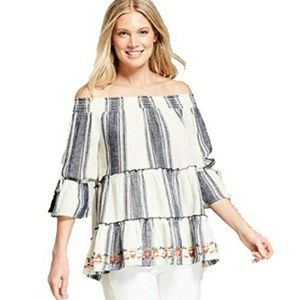 Knox Rose off shoulder striped top